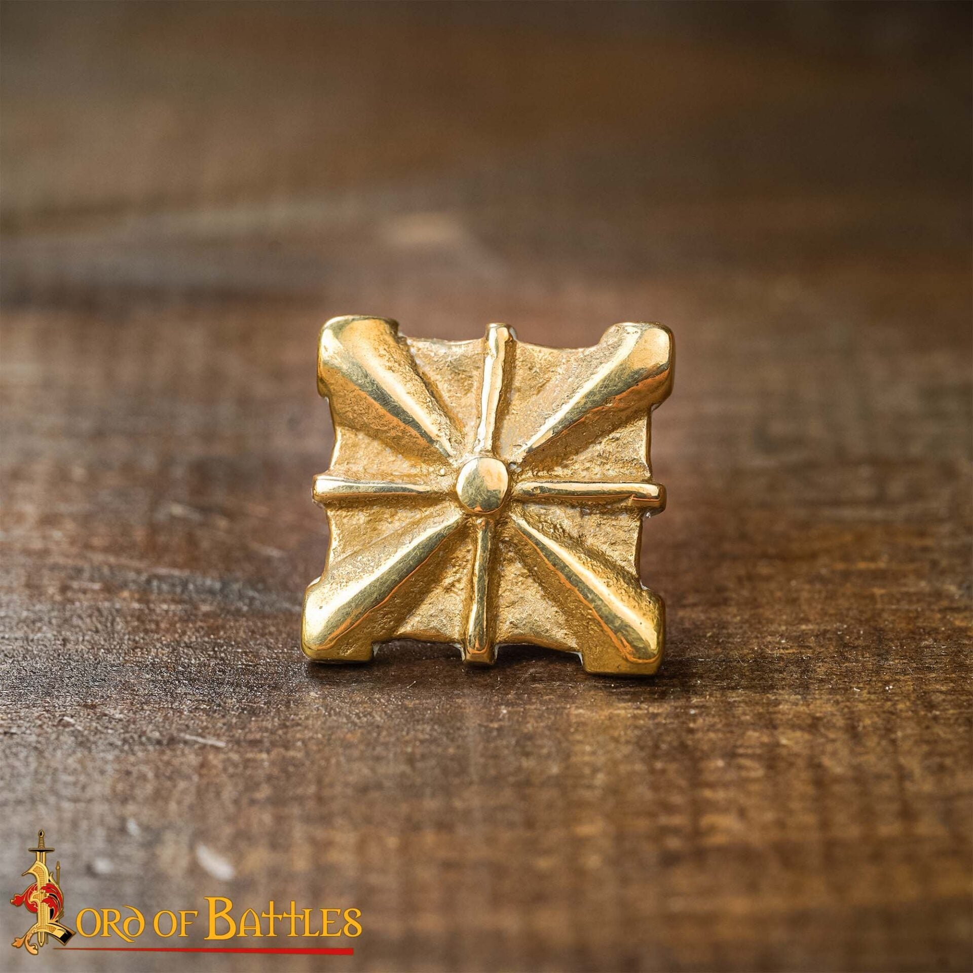 Monturas Medievales de Latón Macizo Puro, Herrajes Decorativos para Uso en Cuero| Juego de 5, 2cm - Imagen 8