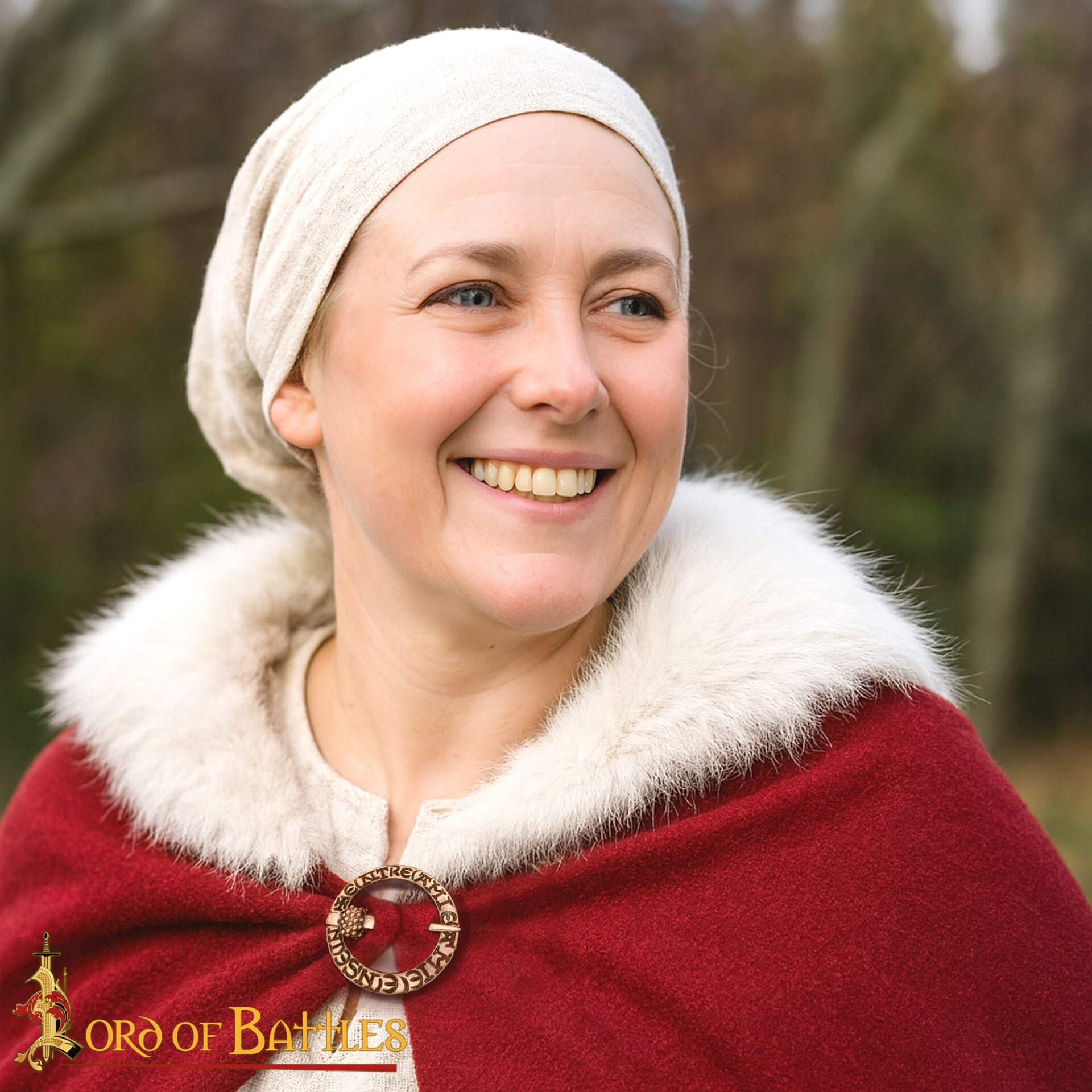 Broche Medieval de Bronce con Anillo Fundido a la Cera Perdida Diseño Inscrito - Imagen 2