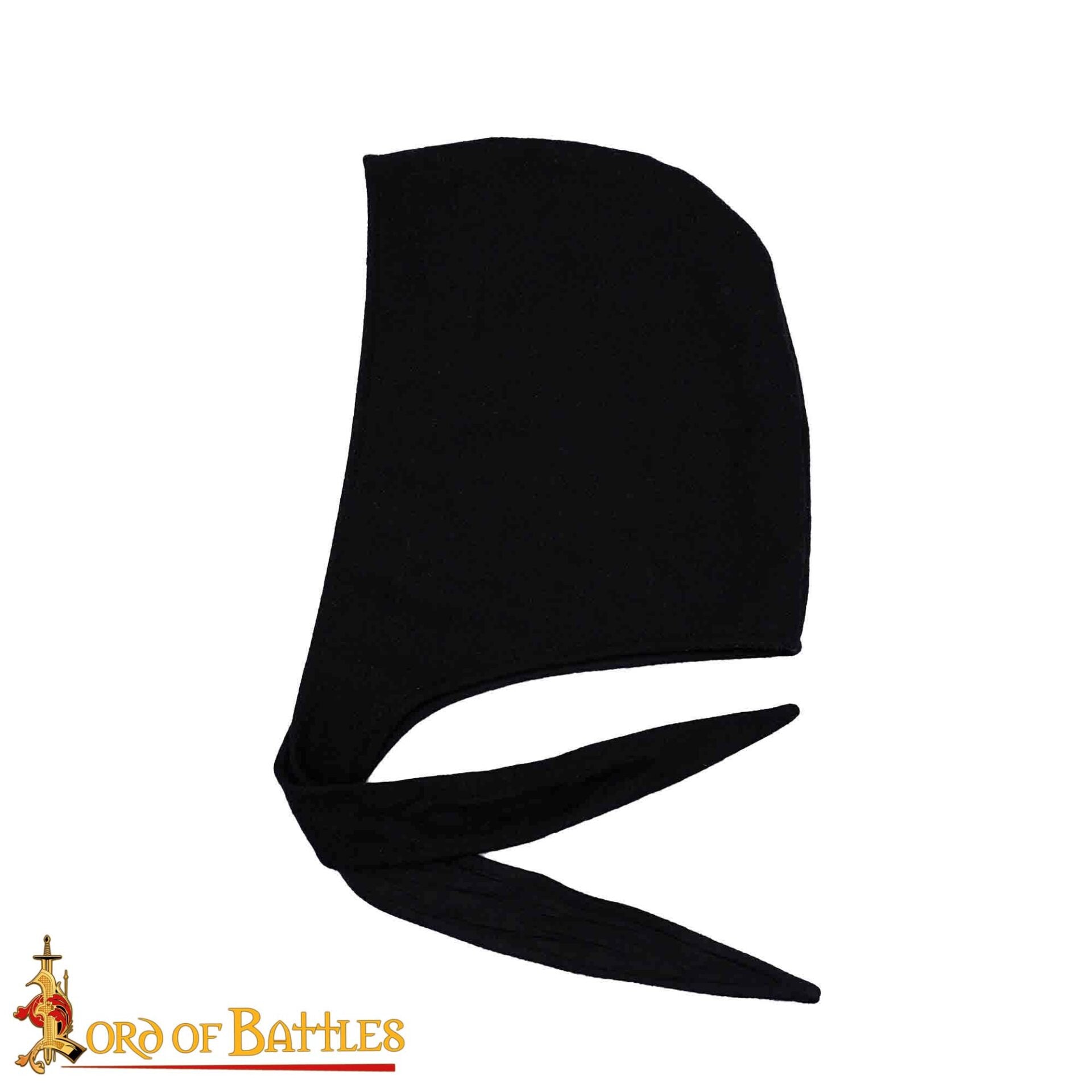 Capucha Medieval de Lana con Cordones para Atar - Gorro con Forro Cálido - Imagen 4