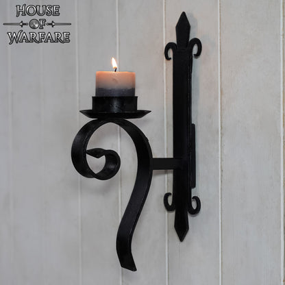 Candelero Medieval de Hierro Forjado a Mano con Flor de Lis - Imagen 7
