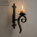Candelero Medieval de Hierro Forjado a Mano con Flor de Lis - Imagen 1