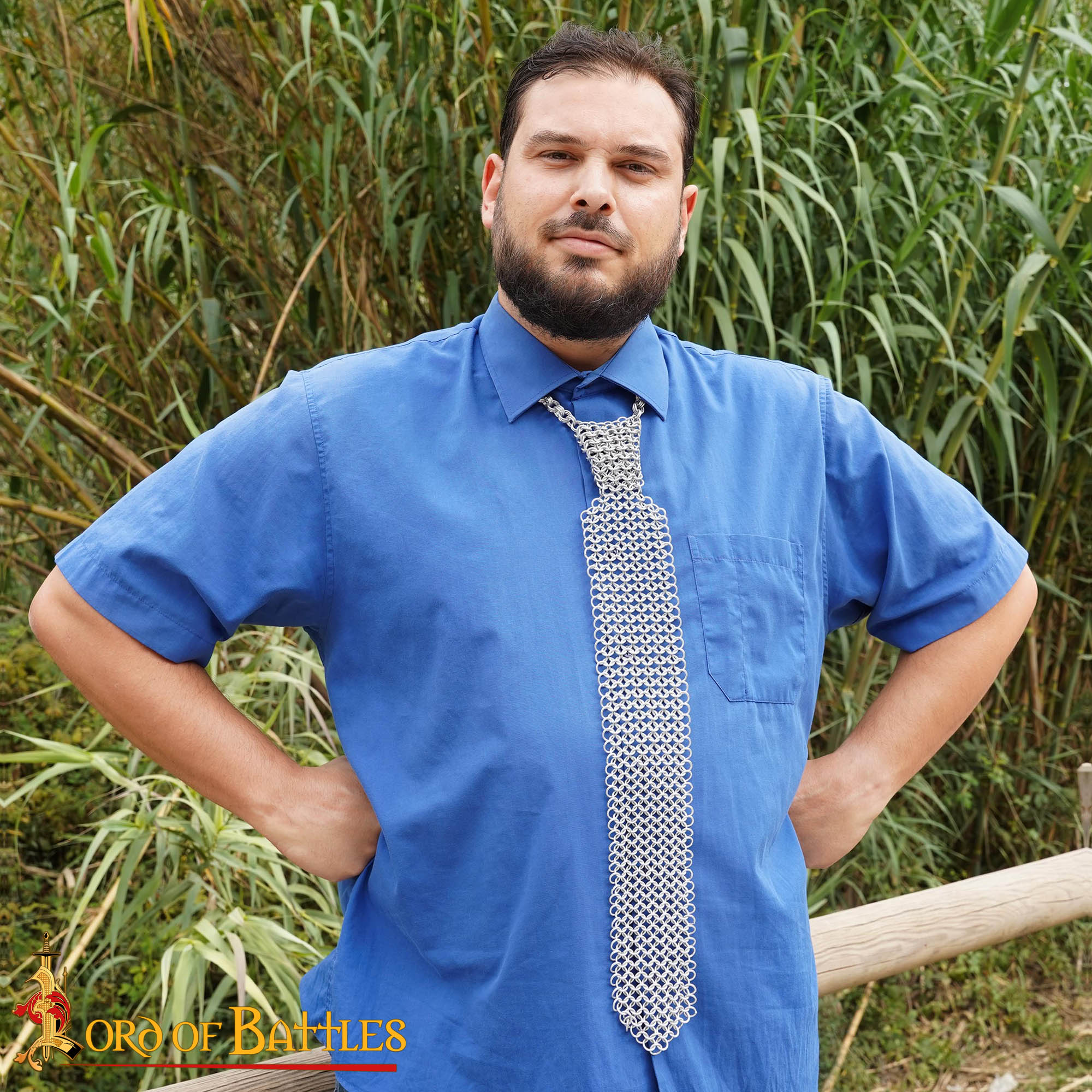 Corbata de Cota de Malla - Aluminio de 8mm 16 Gauge - Corbata Vikinga Hecha a Mano para Larp, Cosplay, Renacimiento, Steampunk Gótico, Regalos para Hombres y Guerreros - Imagen 1