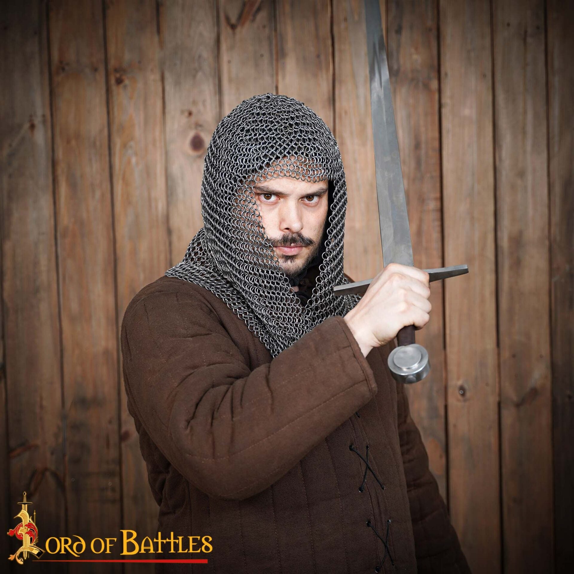 Cofia Medieval de Cota de Malla - Abertura en V - Acero para Muelles de Calibre 16 - Anillas de 9 Mm Conificado - Imagen 6