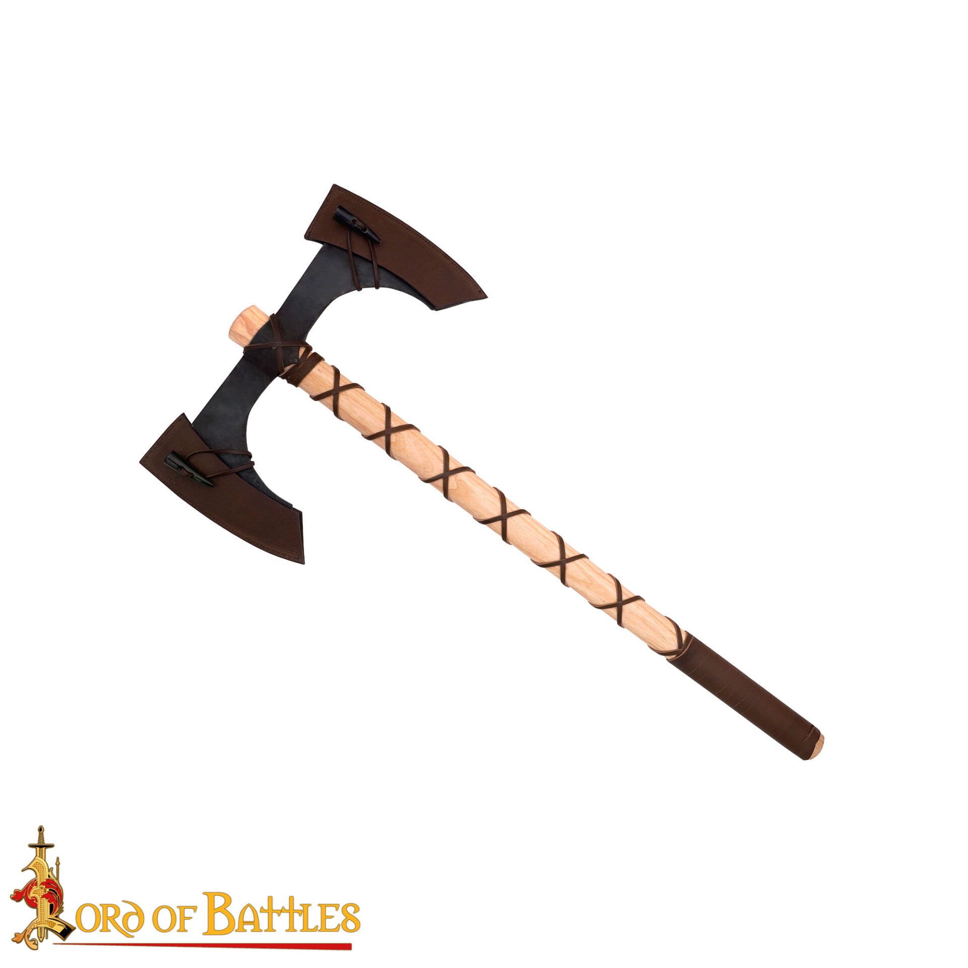 Hacha de Doble Hoja con Mango de Madera de Fresno - Medieval - Imagen 5