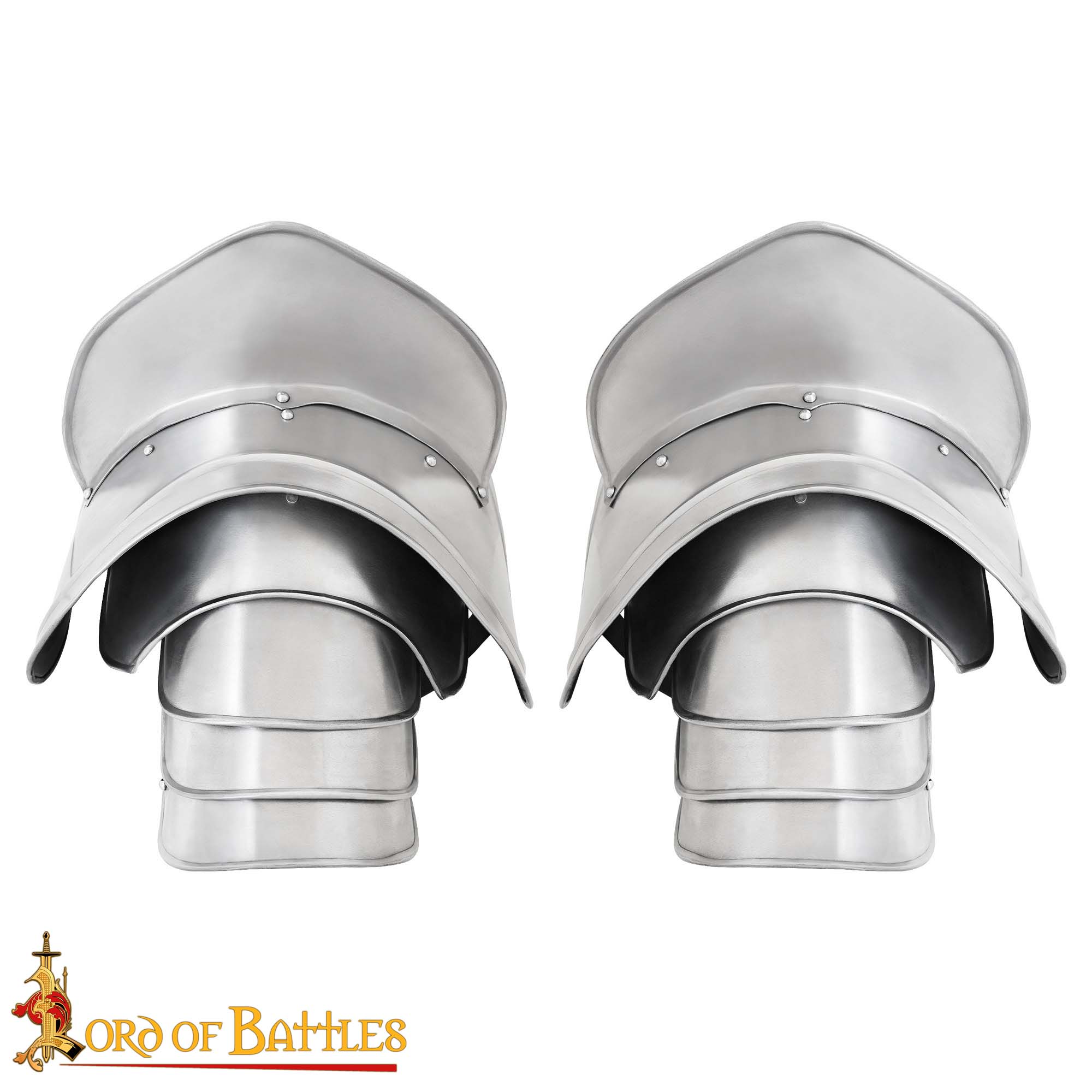 Medieval Steel Pauldrons - Armadura de Hombro de Caballero con Crestas - Imagen 4