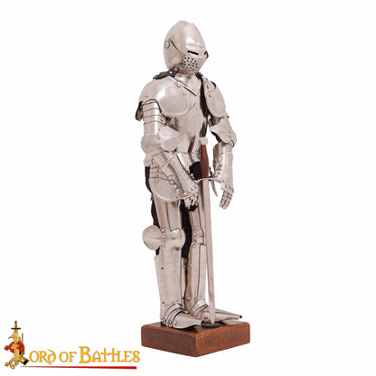 Armadura de Caballero en Miniatura - Acero Inoxidable Pulido - Calibre 22 - Imagen 4