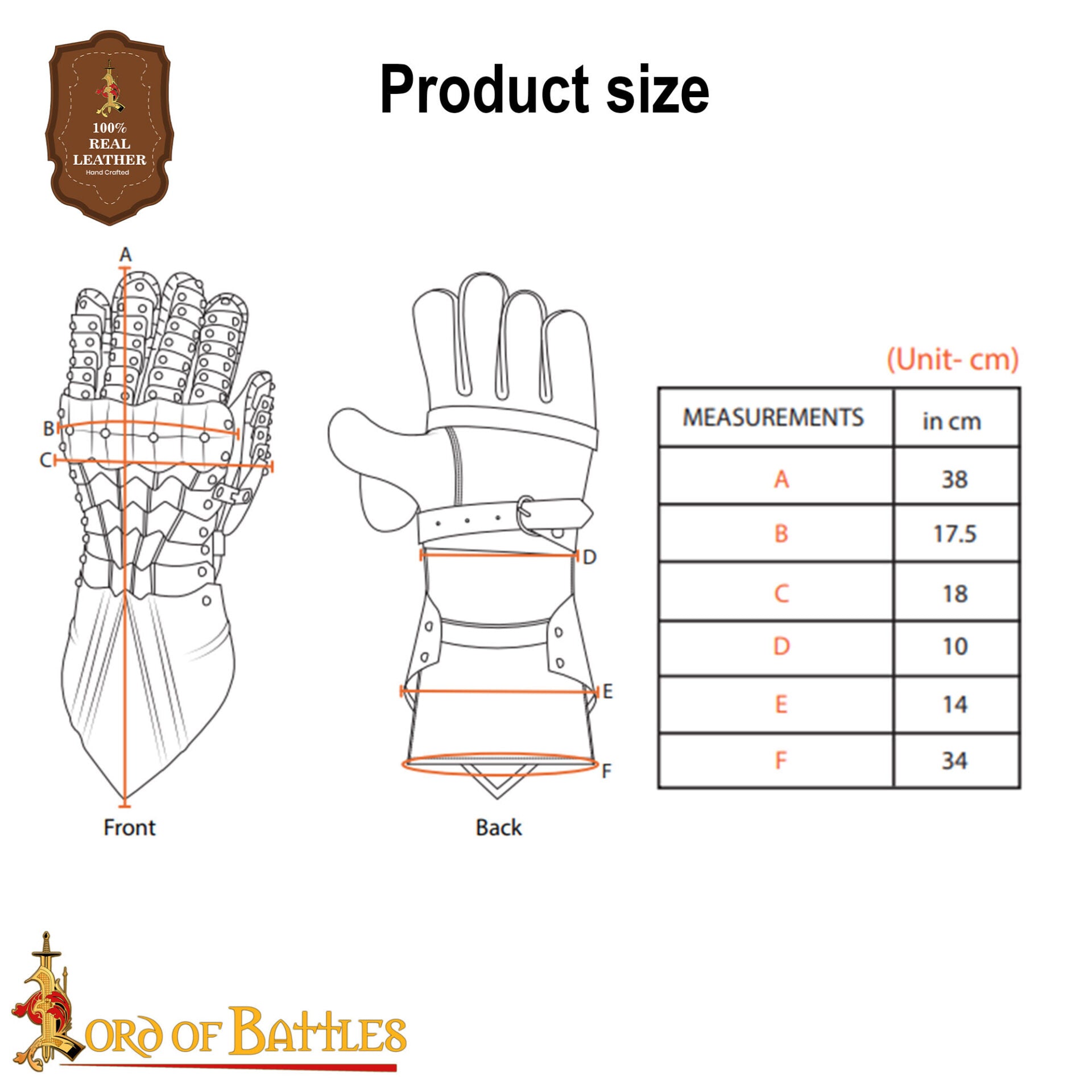 Guanteletes Medievales / Góticos de Caballero de Acero Calibre 18 - Imagen 3