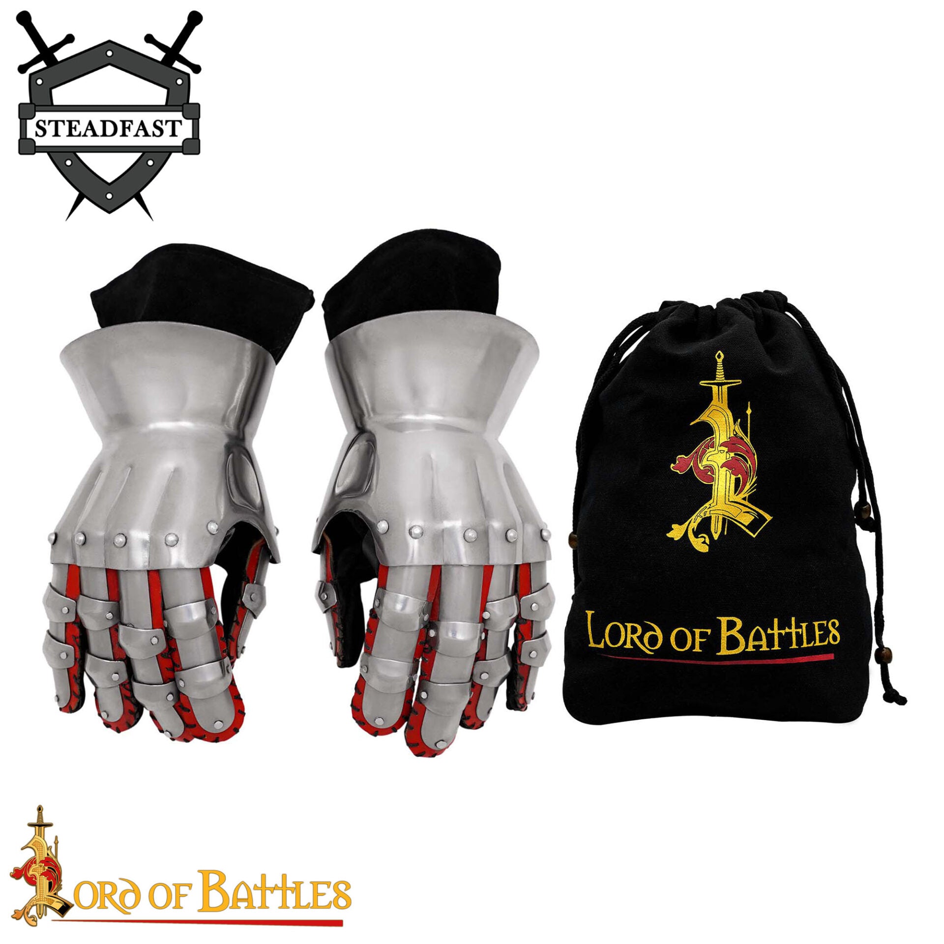 Guanteletes Medievales de Reloj de Arena del Siglo Xiv - Guantes de Caballero Articulados de Acero de Calibre 16 - Auténtica Armadura Gótica de Protección para las Manos - Imagen 4