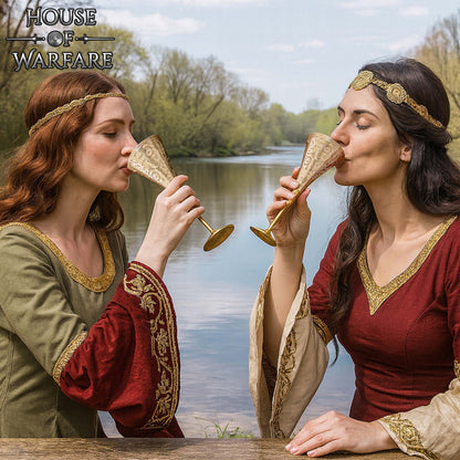 Copa Medieval Cáliz de Latón - Grabado Vintage Drinkware - Imagen 2