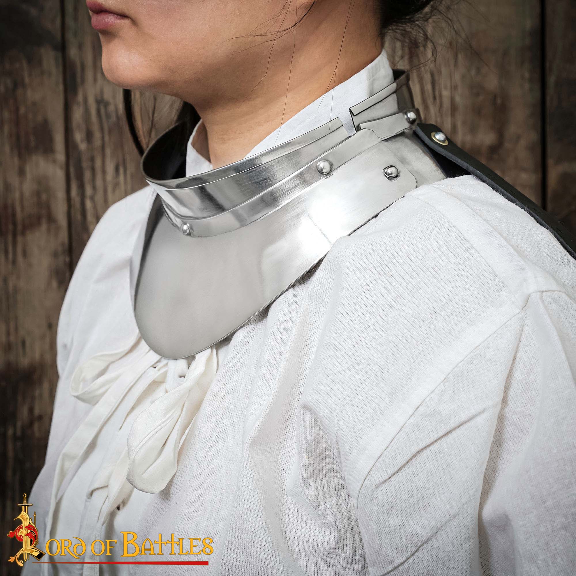 Renaissance Lady Conquistador Gorget Pequeño de Acero Calibre 16 - Imagen 5