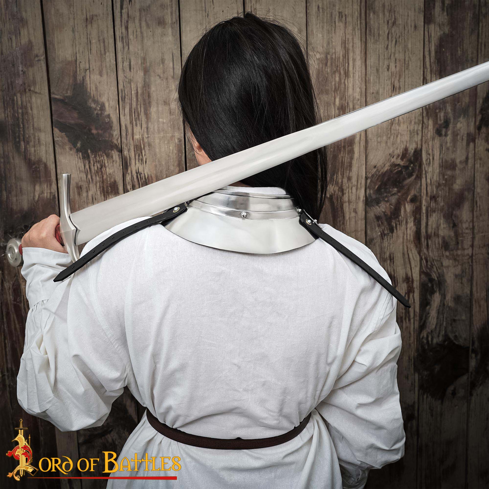 Renaissance Lady Conquistador Gorget Pequeño de Acero Calibre 16 - Imagen 7