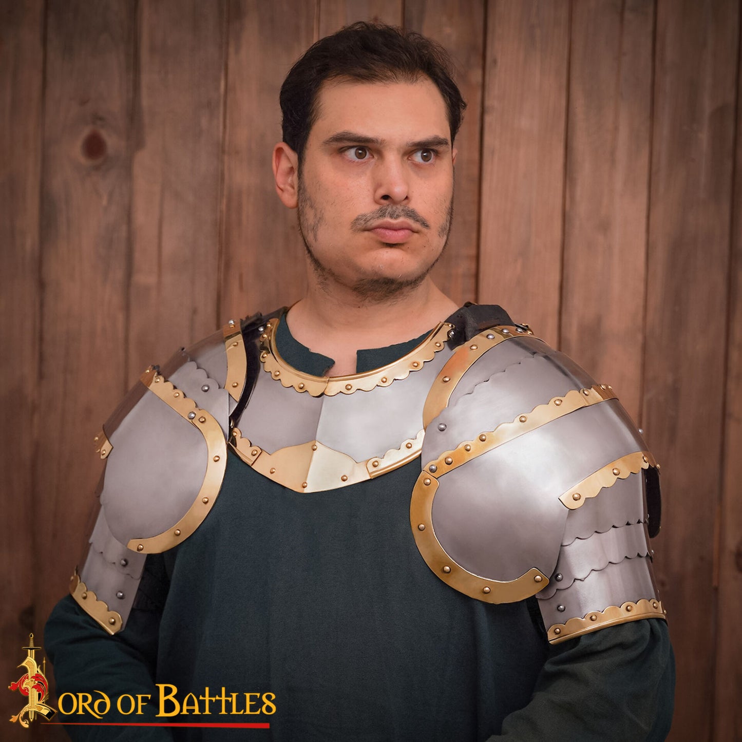 Húsar Gorget Armadura de Placas con Latón de Calibre 16 - Imagen 2