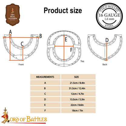 Húsar Gorget Armadura de Placas con Latón de Calibre 16 - Imagen 3
