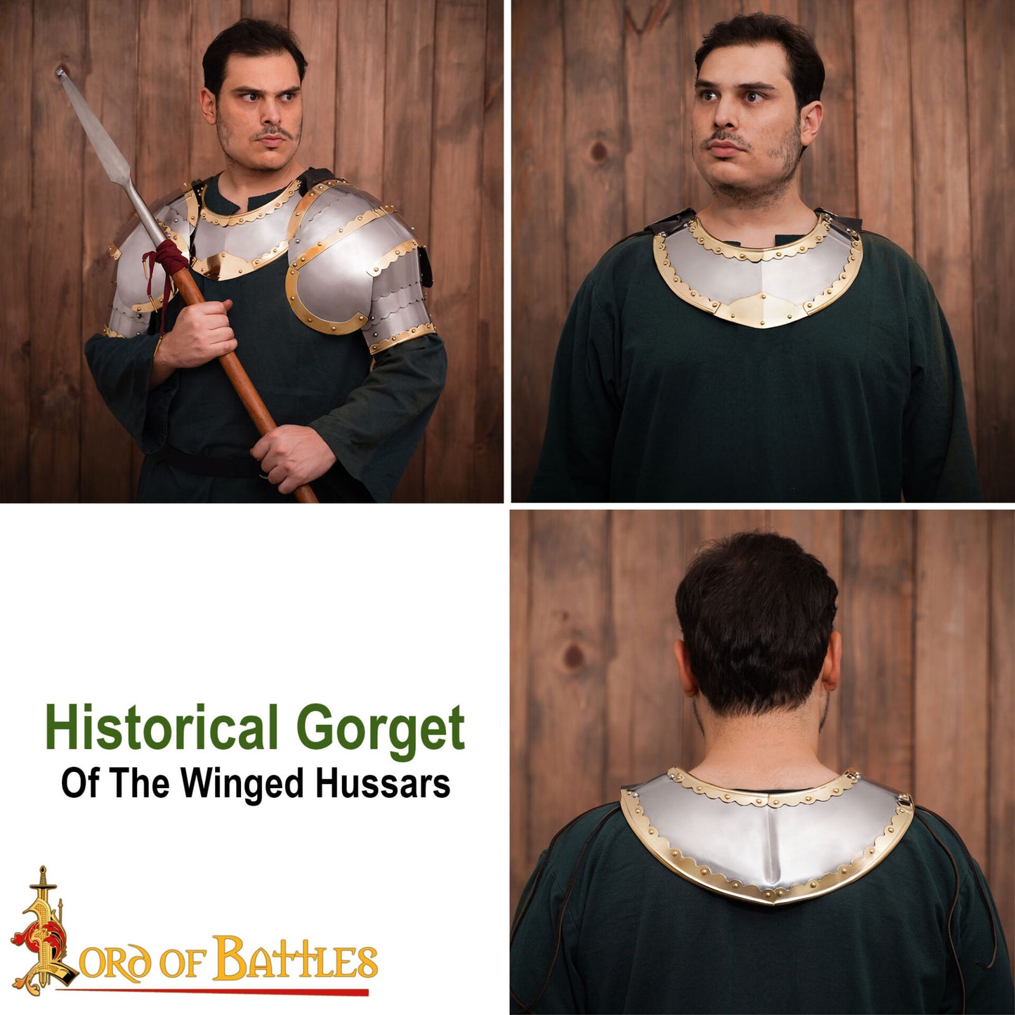 Húsar Gorget Armadura de Placas con Latón de Calibre 16 - Imagen 7