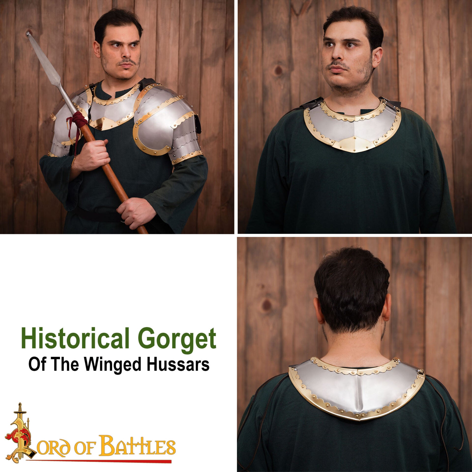 Húsar Gorget Armadura de Placas con Latón de Calibre 16 - Imagen 7