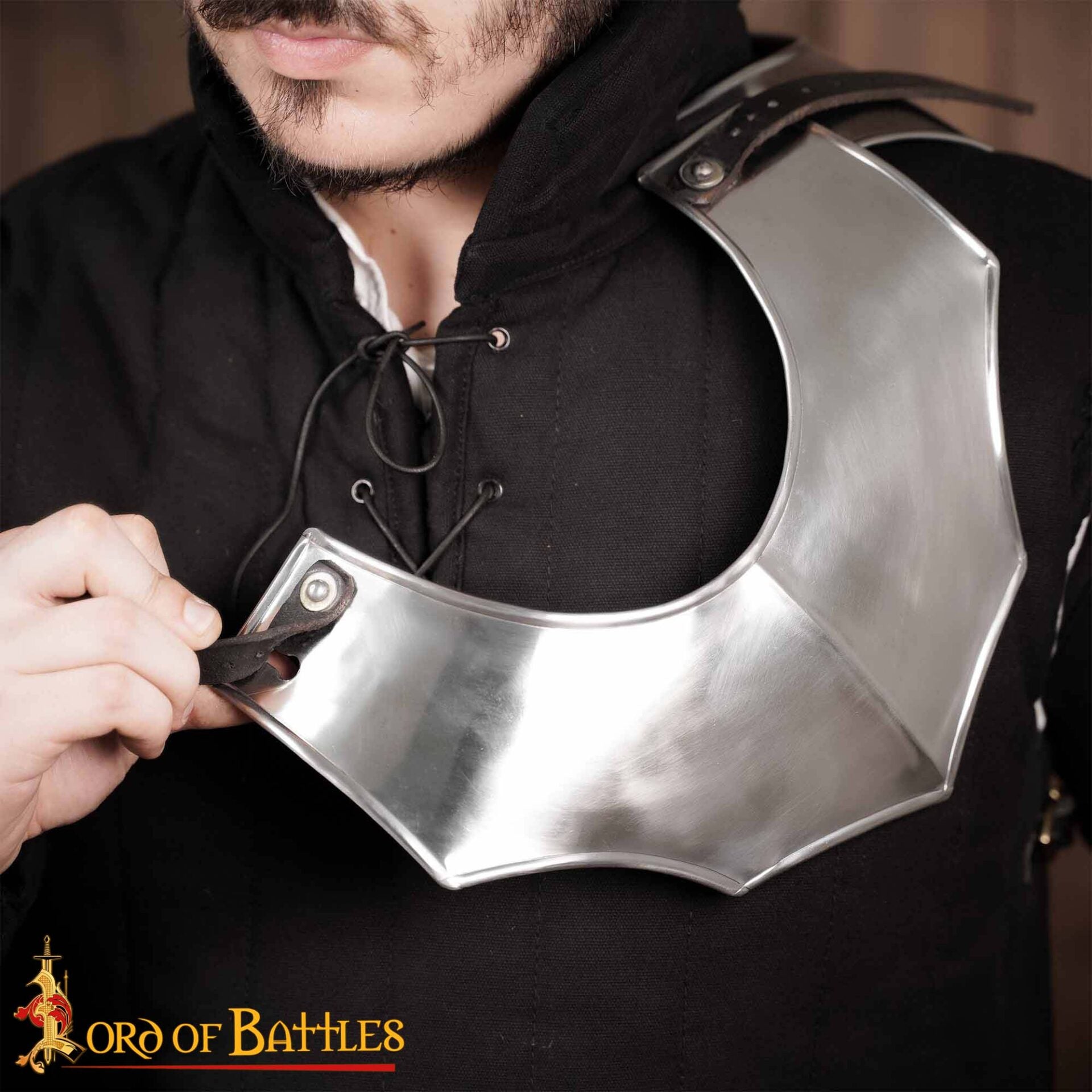 Gorget de Acero Medieval de Caballero Vengador - Imagen 7