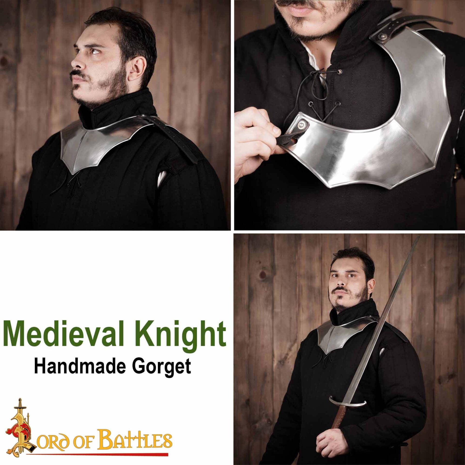 Gorget de Acero Medieval de Caballero Vengador - Imagen 8