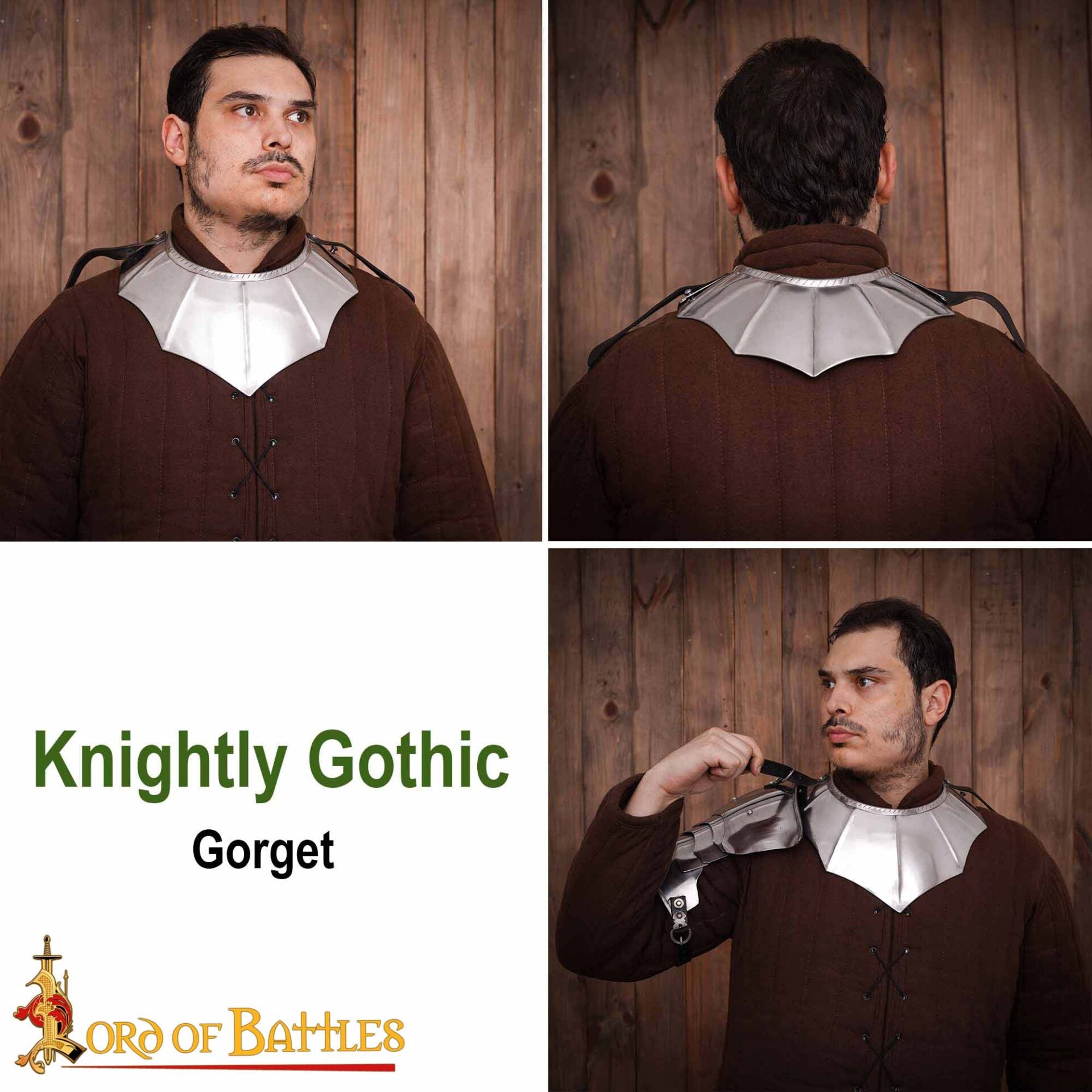 Gorget Caballero Gótico con Bordes Estriados y Diseño de Cuerda Calibre 16 - Imagen 9
