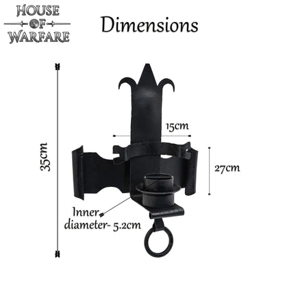 Castillo Medieval Candelabro de Pared de Hierro | Portavelas Gótico Forjado a Mano - Imagen 3
