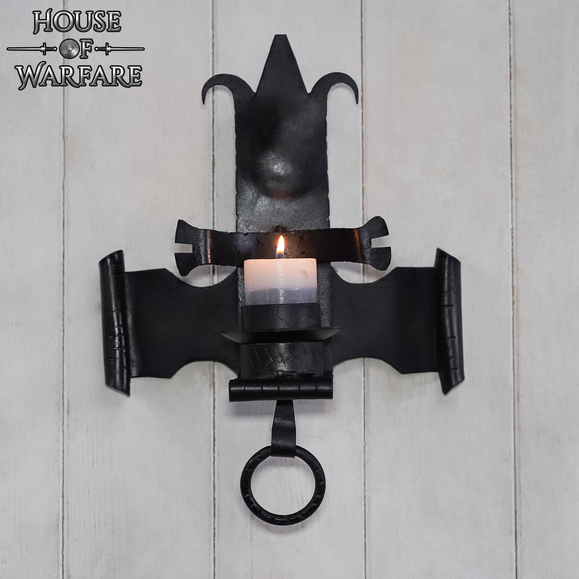 Castillo Medieval Candelabro de Pared de Hierro | Portavelas Gótico Forjado a Mano - Imagen 5