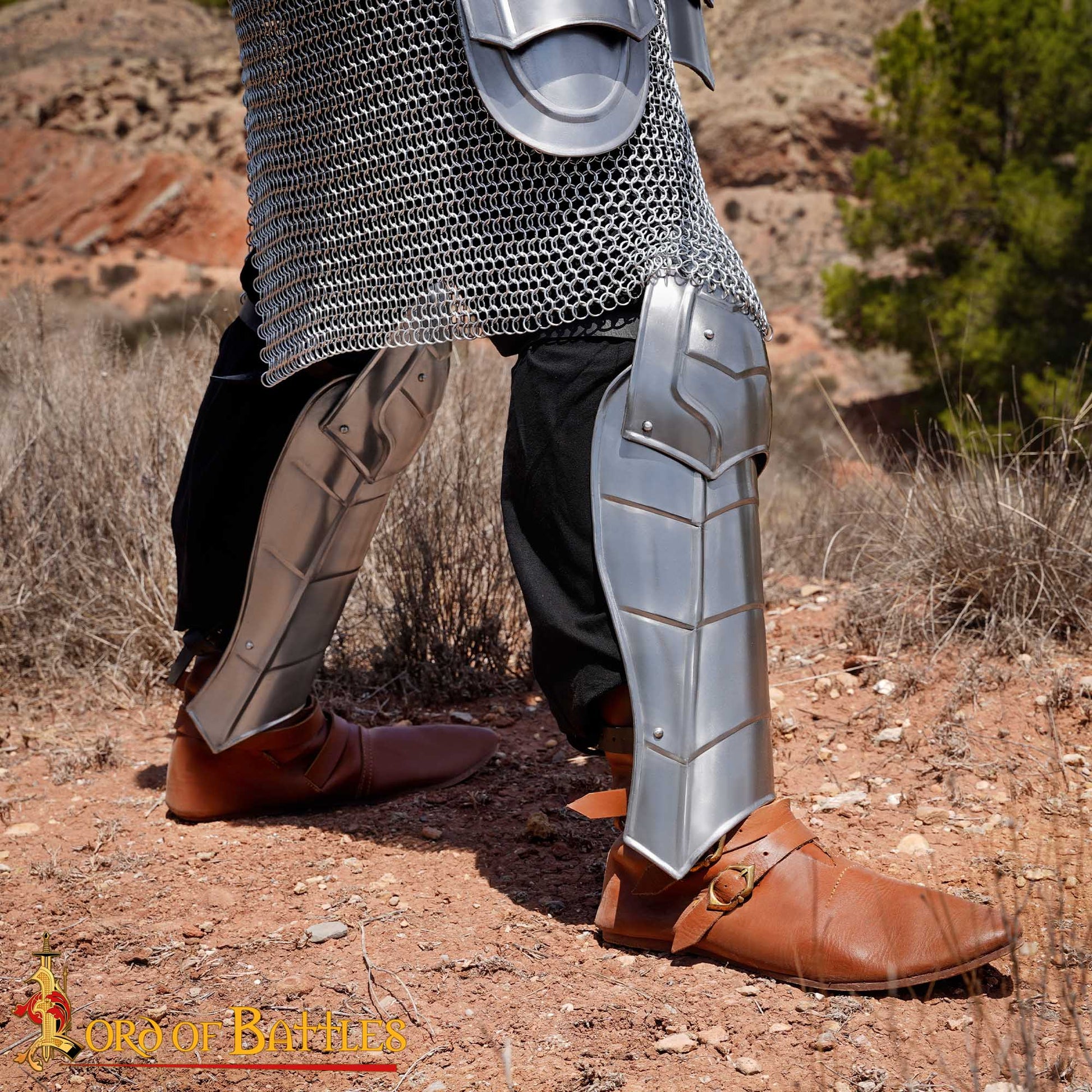 Grebas de Acero Dark Knight con Poleyns / Rodilleras Incluidas Calibre 18 - Imagen 6