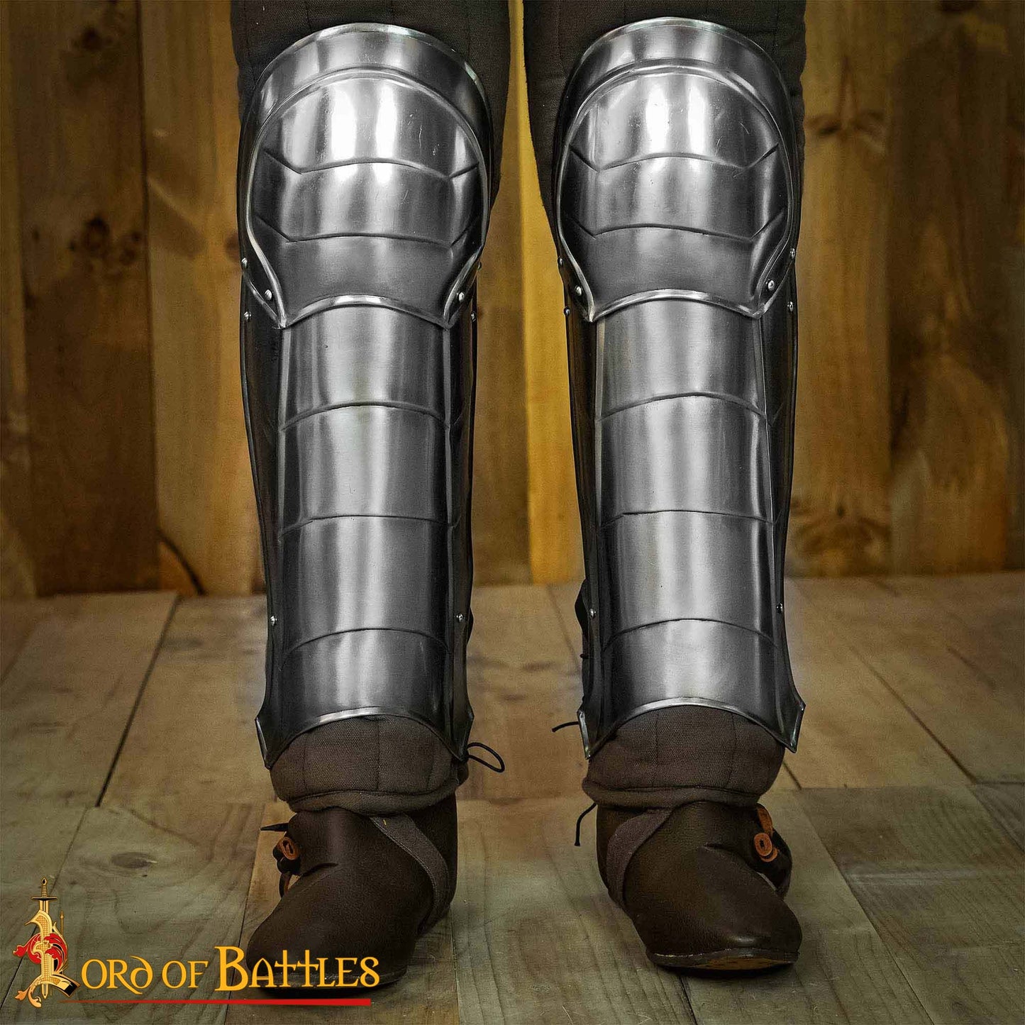 Grebas de Acero Dark Knight con Poleyns / Rodilleras Incluidas Calibre 18 - Imagen 1