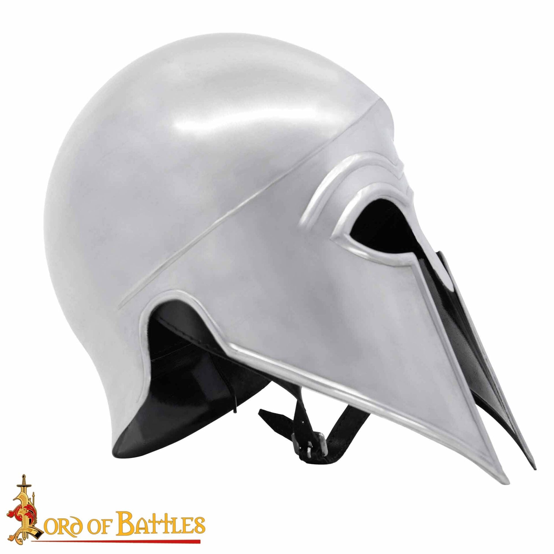 Casco Griego Hoplita Corintio de Acero con Forro de Cuero - Imagen 6