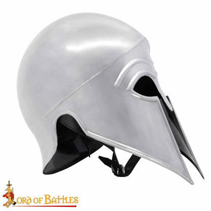 Casco Griego Hoplita Corintio de Acero con Forro de Cuero - Imagen 6