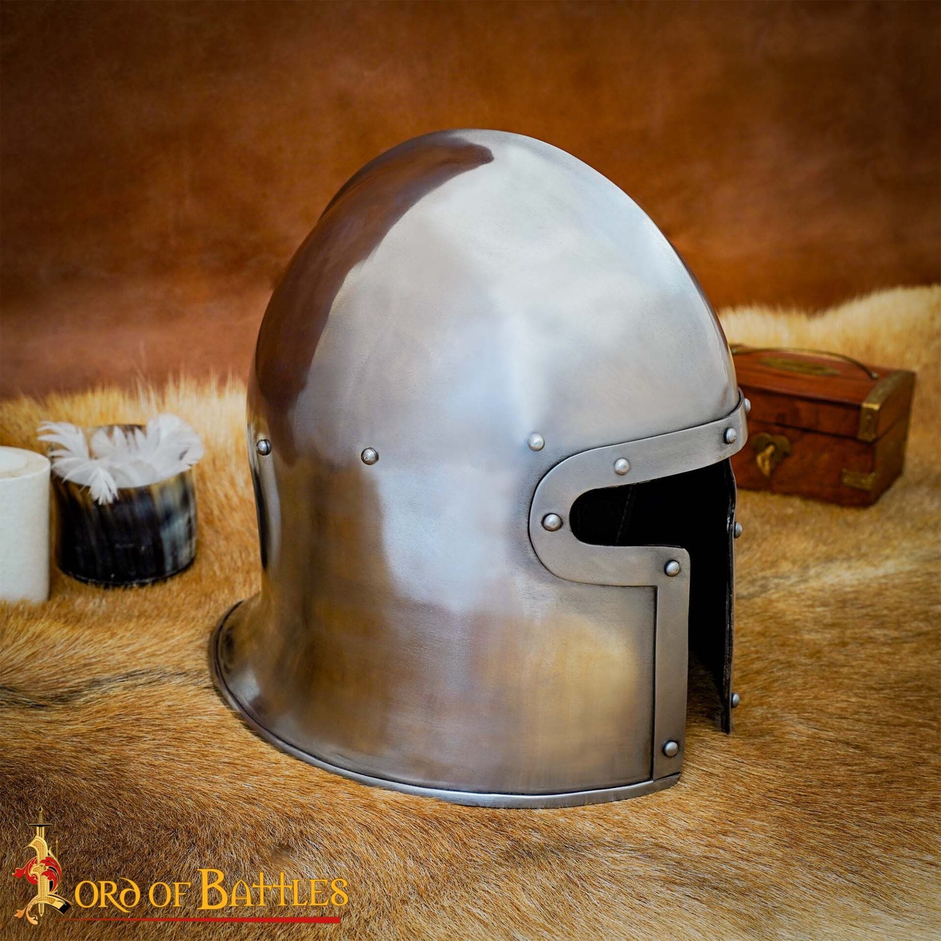 Casco Barbute Italiano del Siglo Xv Calibre 16 - Imagen 7