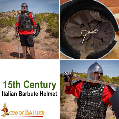 Casco Barbute Italiano del Siglo Xv Calibre 16 - Imagen 8