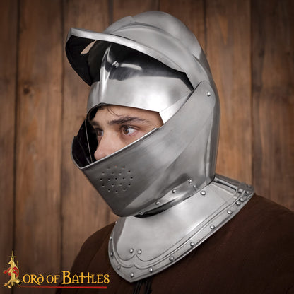 Casco Cerrado Renaissance con Visera Móvil Bevor Integrada Calibre 16 - Imagen 6