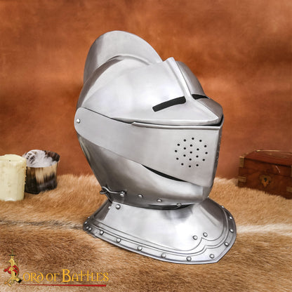 Casco Cerrado Renaissance con Visera Móvil Bevor Integrada Calibre 16 - Imagen 1
