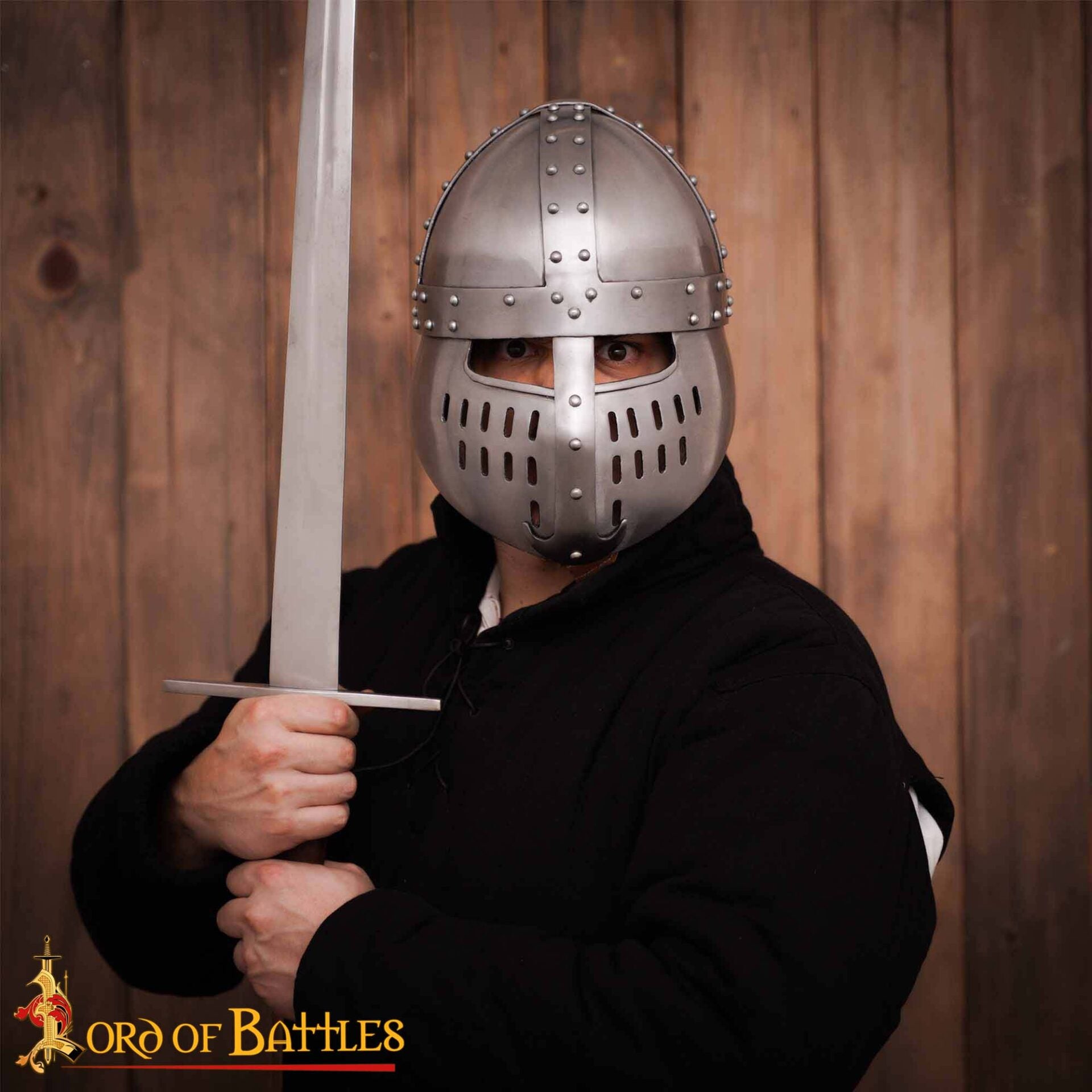 Casco Normando Spangenhelm del Siglo Xii-xiii con Protector Facial - Armadura Medieval de Acero Dulce de Calibre 16 - Imagen 2