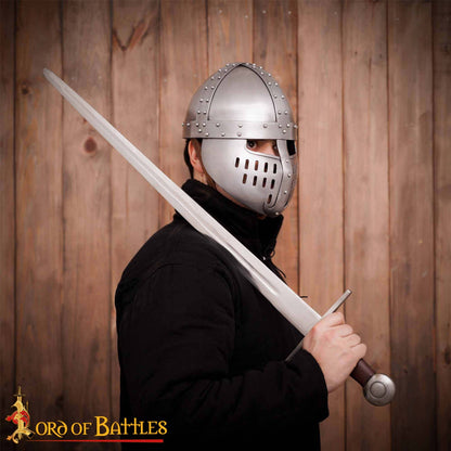 Casco Normando Spangenhelm del Siglo Xii-xiii con Protector Facial - Armadura Medieval de Acero Dulce de Calibre 16 - Imagen 6