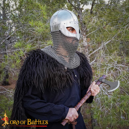 Casco de Gafas Vikingo con Coraza de Cota de Malla de 16 Calibre - Imagen 5