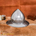 Sombrero de Tetera del Siglo Xiv - Casco de Acero Pulido de Calibre 16 Hecho a Mano con Suspensión de Cuero - Imagen 1