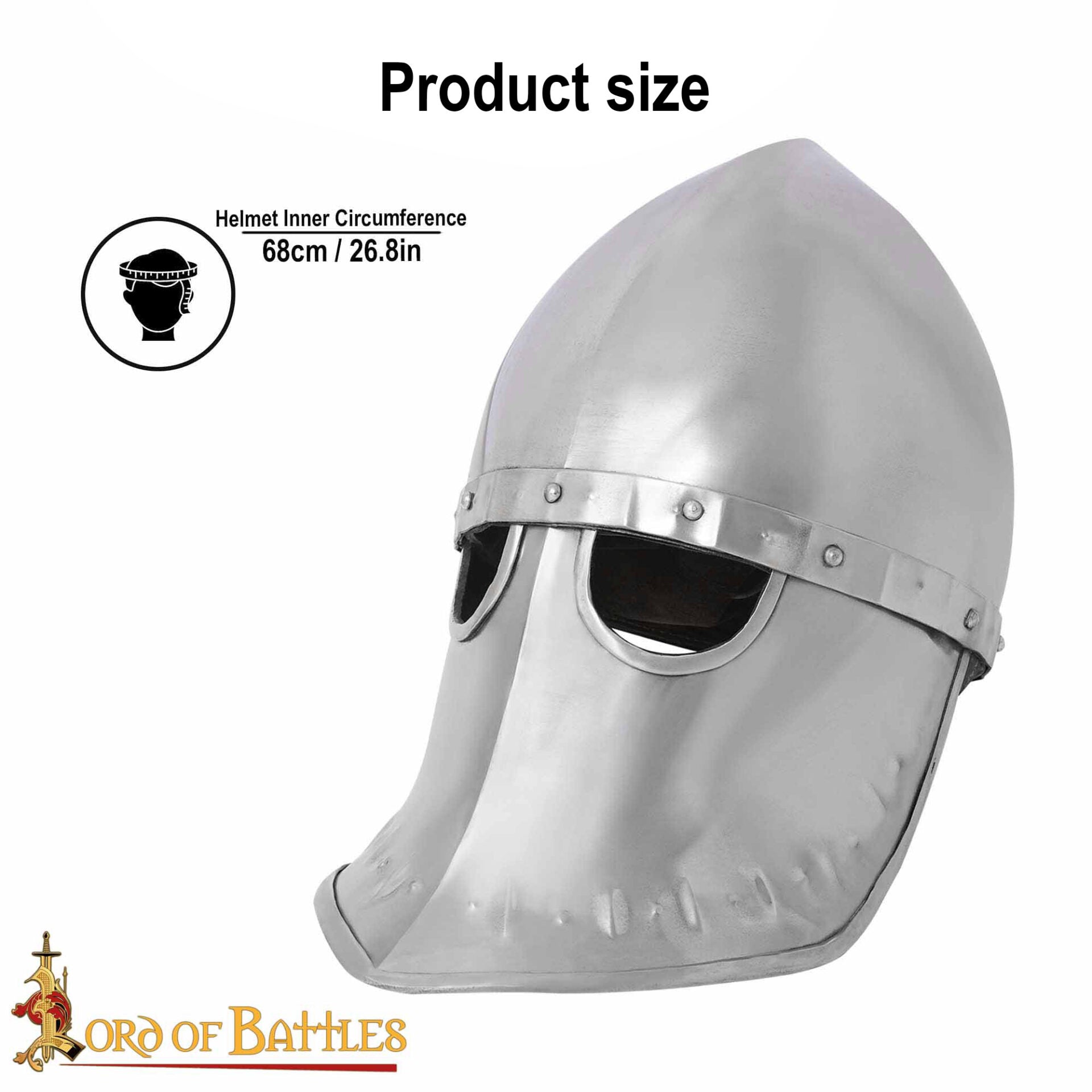 Medieval Italo - Casco Normando de Acero Calibre 16 - Imagen 3