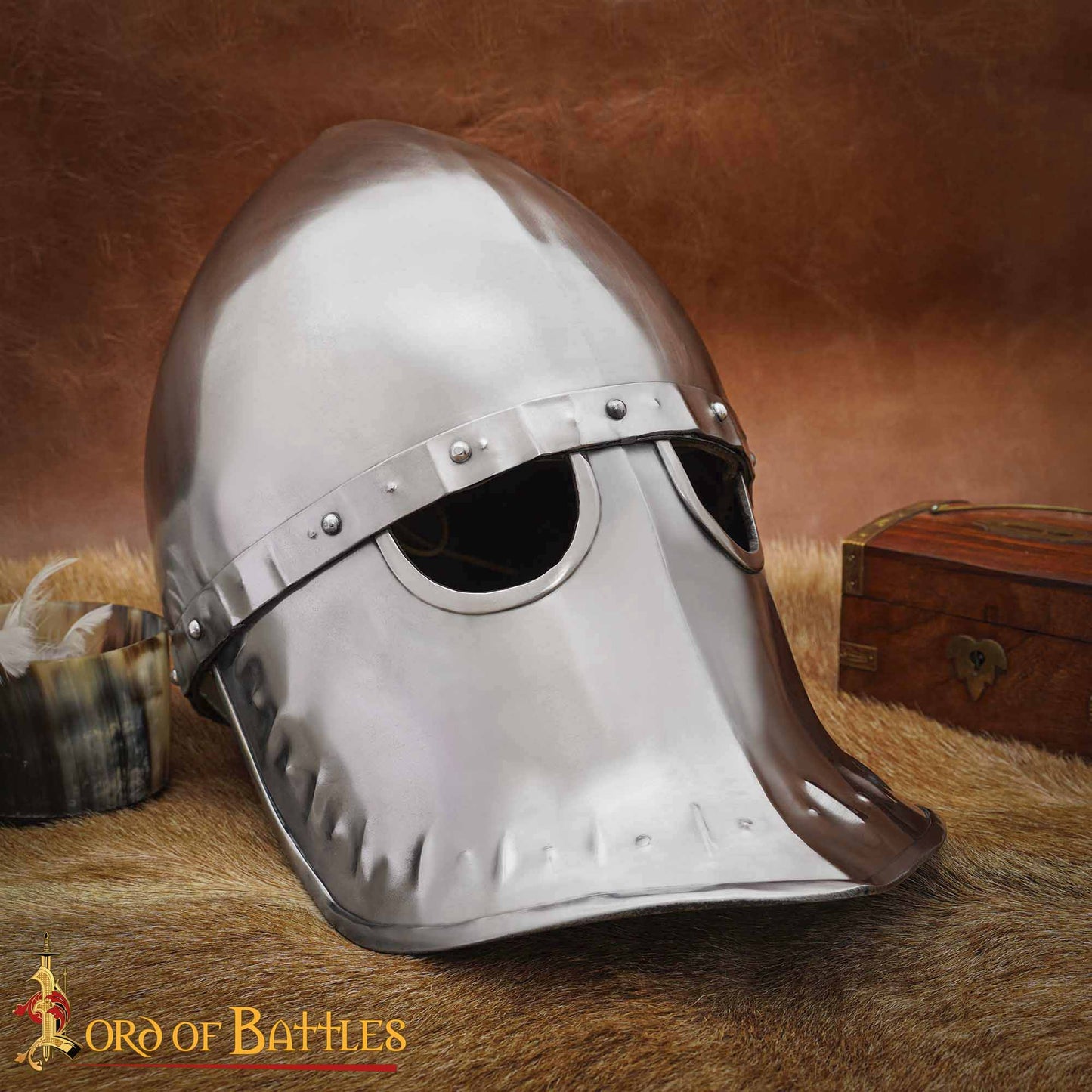 Medieval Italo - Casco Normando de Acero Calibre 16 - Imagen 1