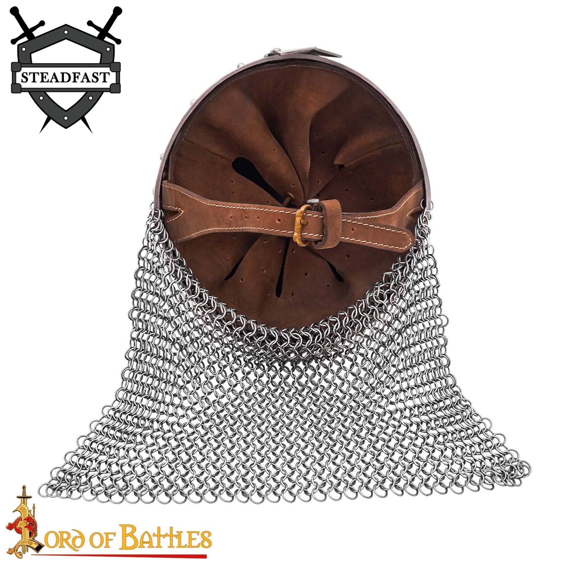 Casco Medieval Normando Nasal de Acero con Corail de Cota de Malla 16 Calibre - Imagen 5