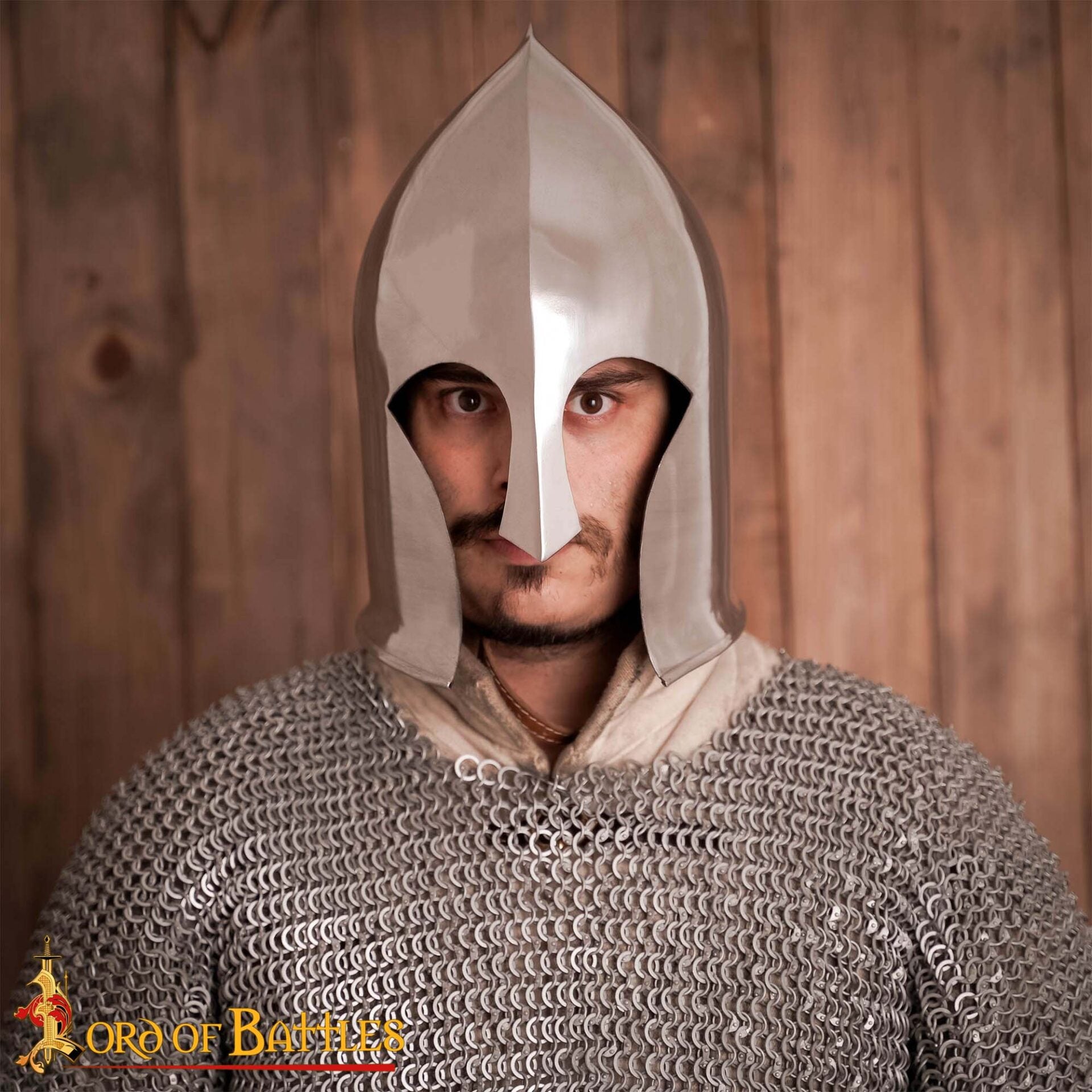 Casco de Guerrero Elfo con Forro de Cuero Auténtico para Larp y Cosplay Calibre 16 - Imagen 7