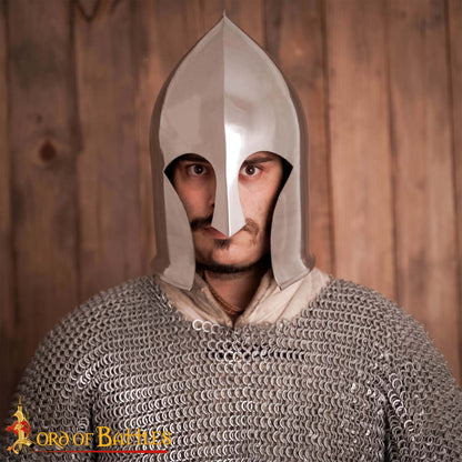 Casco de Guerrero Elfo con Forro de Cuero Auténtico para Larp y Cosplay Calibre 16 - Imagen 7