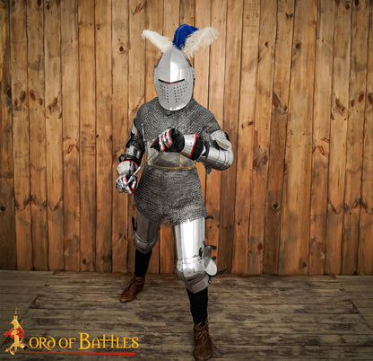 Casco Bascinet Medieval de Visera Completa Calibre 14 - Imagen 5