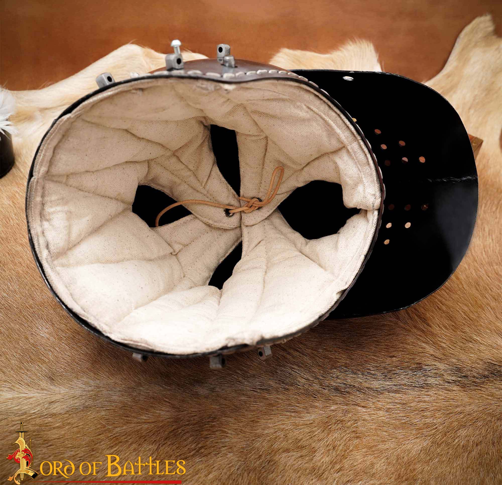 Casco Bascinet Medieval de Visera Completa Calibre 14 - Imagen 6