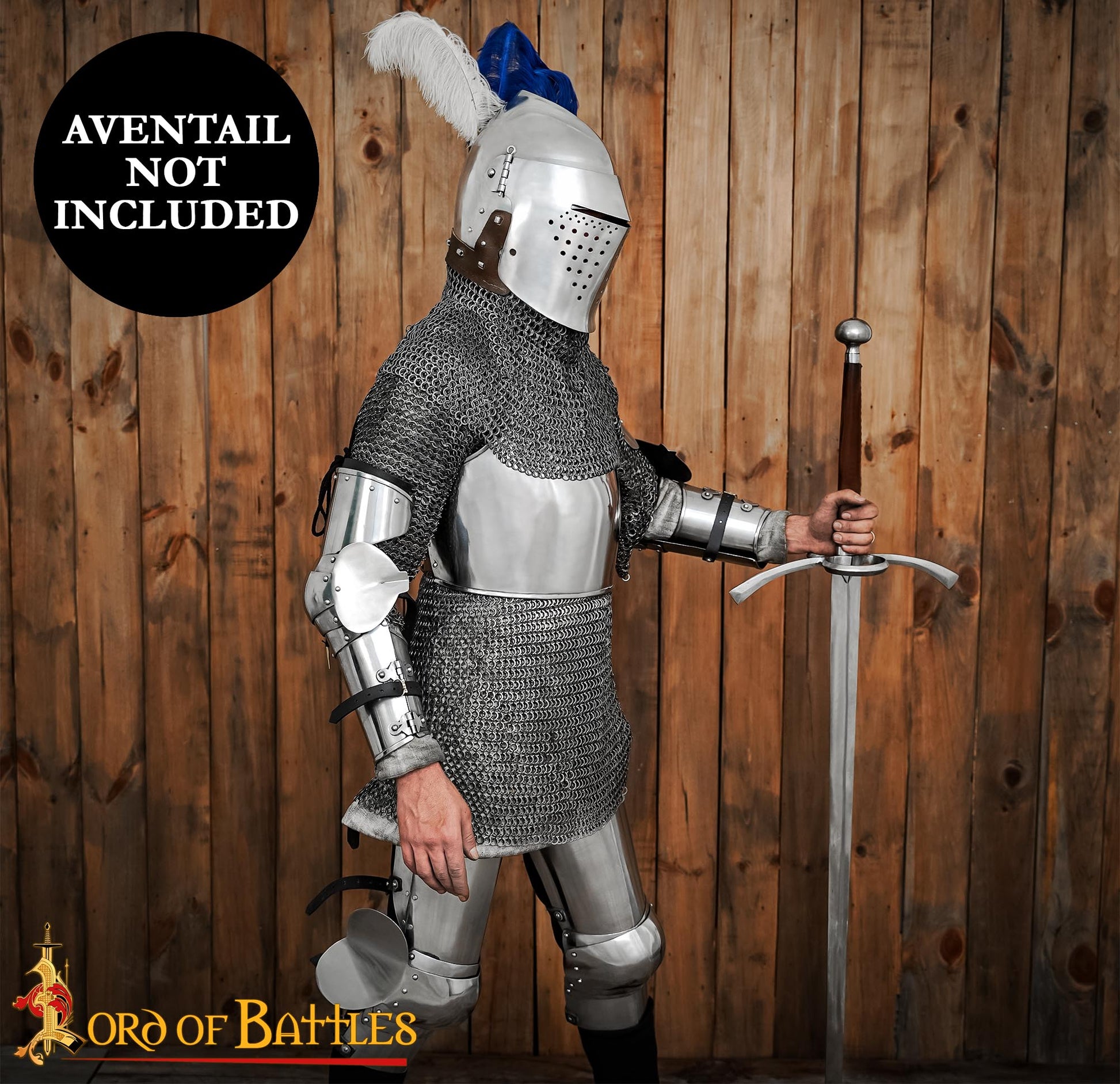 Casco Bascinet Medieval de Visera Completa Calibre 14 - Imagen 7