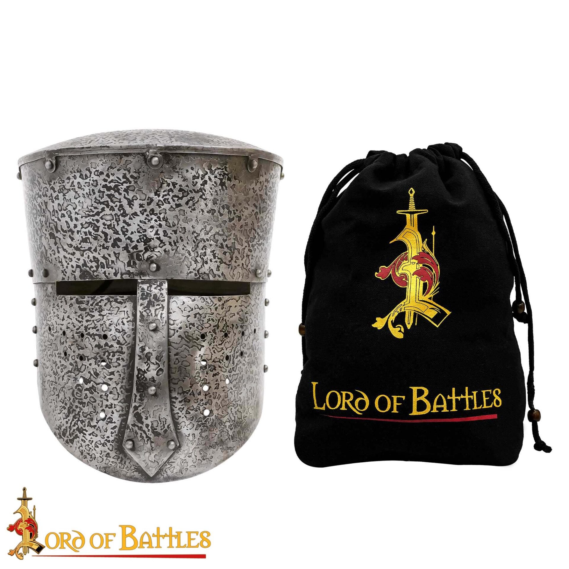 Casco Cruzado Medieval Antiguo con Forro Acolchado Calibre 16 - Imagen 4