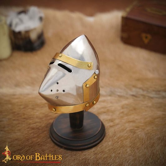 Mini Casco Pequeño Decorativo Cara de Cerdo Bascinet - Réplica de Casco Medieval - Imagen 2