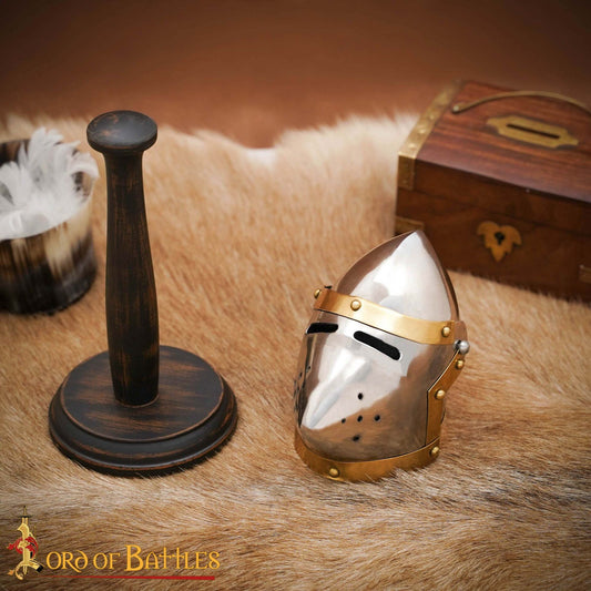 Mini Casco Pequeño Decorativo Cara de Cerdo Bascinet - Réplica de Casco Medieval - Imagen 1
