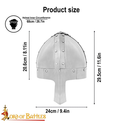 Casco Medieval Nasal Spangenhelm con Forro de Cuero - Imagen 3