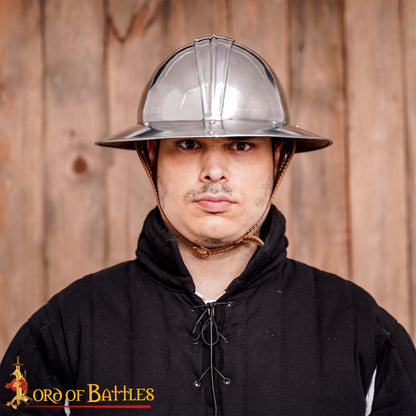 Sombrero Medieval de Infantería de Acero Calibre 18 / Sombrero de Guerra - Imagen 2