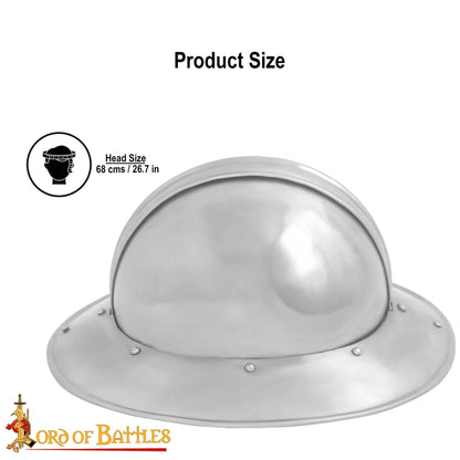 Sombrero Medieval de Infantería de Acero Calibre 18 / Sombrero de Guerra - Imagen 10